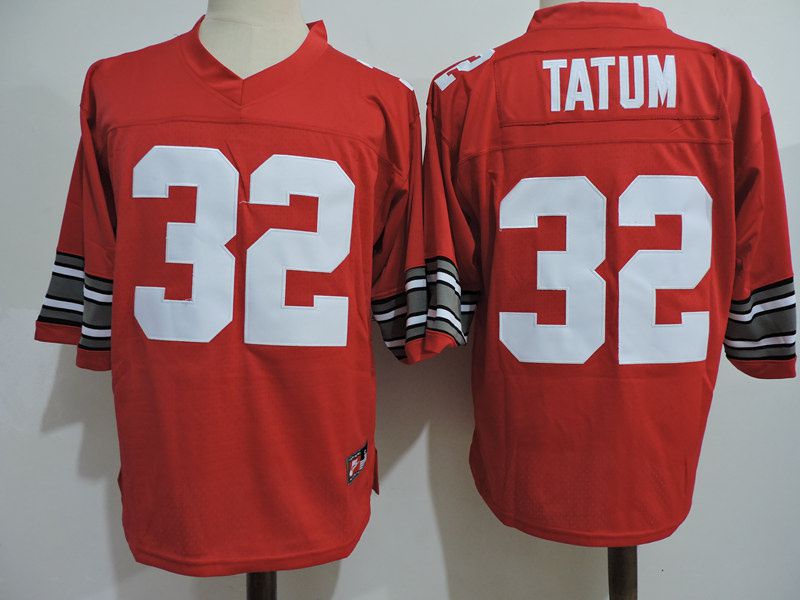 Men Ohio State Buckeyes 32 Tatum Red 2025 NCAA Jersey